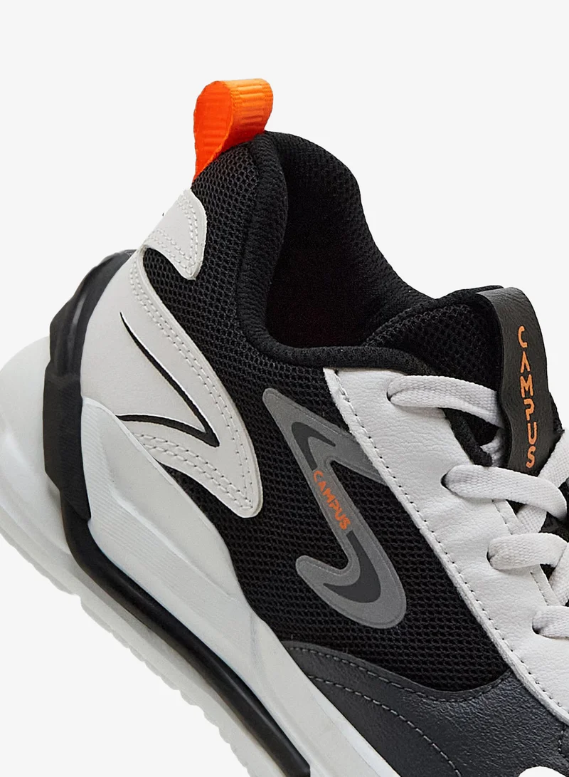 CAMPUS Blk/Wht Kids Black Classic Low-Top Sneakers, Contrast Look Shoes with Comfortable Sole for All-Day Fun  | Best Price UAE