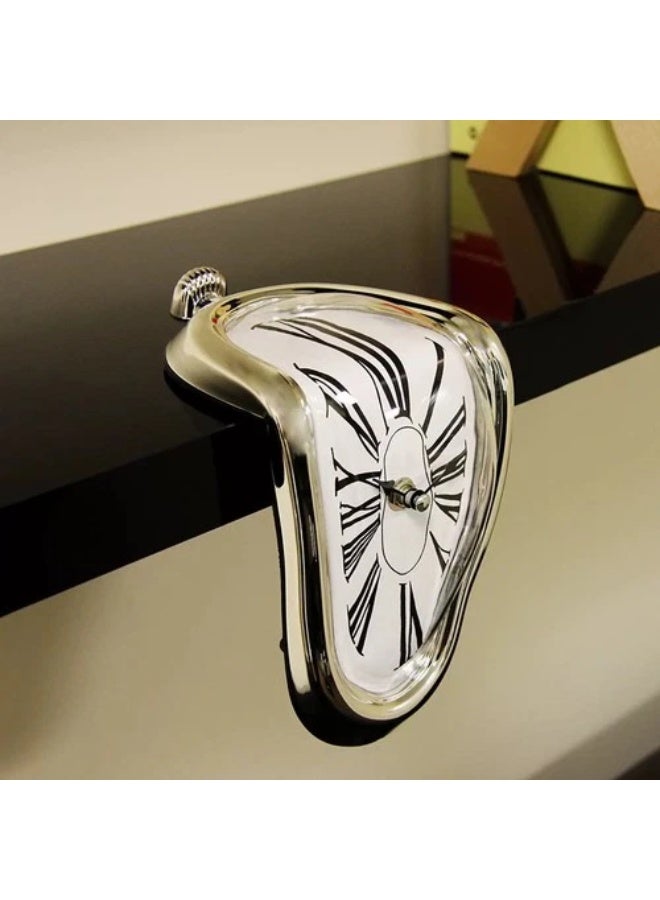 Melting Clock For Home And Office Decoration  - Silver - Image 1