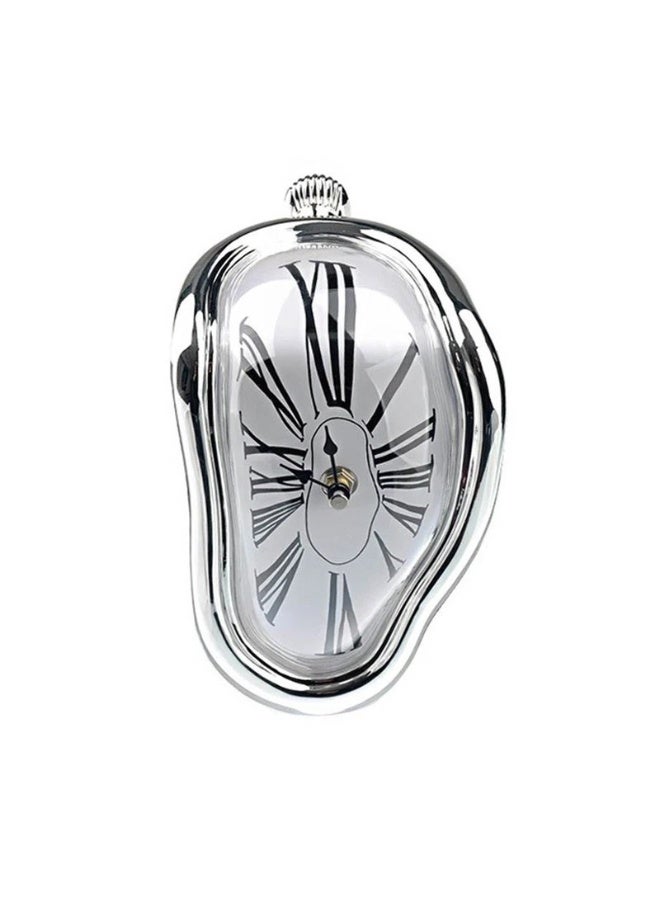 Melting Clock For Home And Office Decoration  - Silver - Image 2