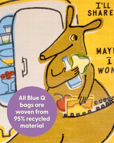 Blue Q Handy Tote, Packin' Snacks, reusable lunch sack or gift bag, made from 95% recycled material, easy to wipe clean, 10"h x 8.5"w x 4.5"d - Image 3