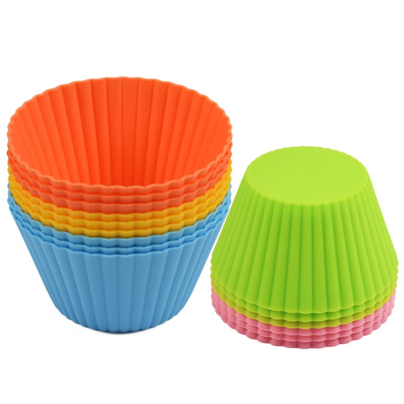 Goalfly 15pcs Silicone Muffin Cases 9cm Large NoStick Silicone Cupcake Cases Reusable Muffin Cases for Baking Suitable for Cake Balls Muffins Cupcakes and Candies