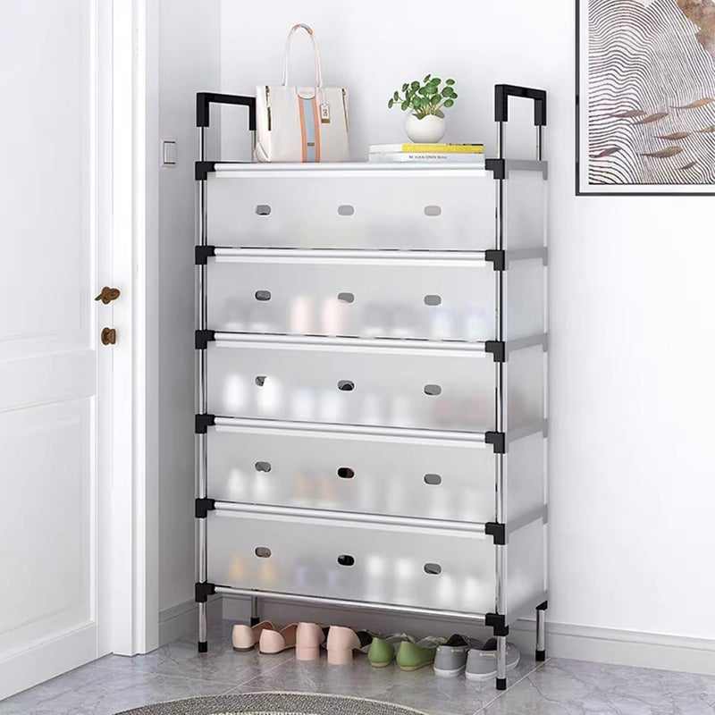 TMOHRA 6-Tier Shoe Rack with Dustproof Layer Covers Sturdy Holds up to 30-38 Pairs Space-Saving Shoe Organizer for Closet, Entryway, Bedroom, Durable Shoes Storage Shelf for Men, Women, Kids (6-Tier) - Image 1