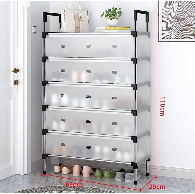 TMOHRA 6-Tier Shoe Rack with Dustproof Layer Covers Sturdy Holds up to 30-38 Pairs Space-Saving Shoe Organizer for Closet, Entryway, Bedroom, Durable Shoes Storage Shelf for Men, Women, Kids (6-Tier) - Image 2