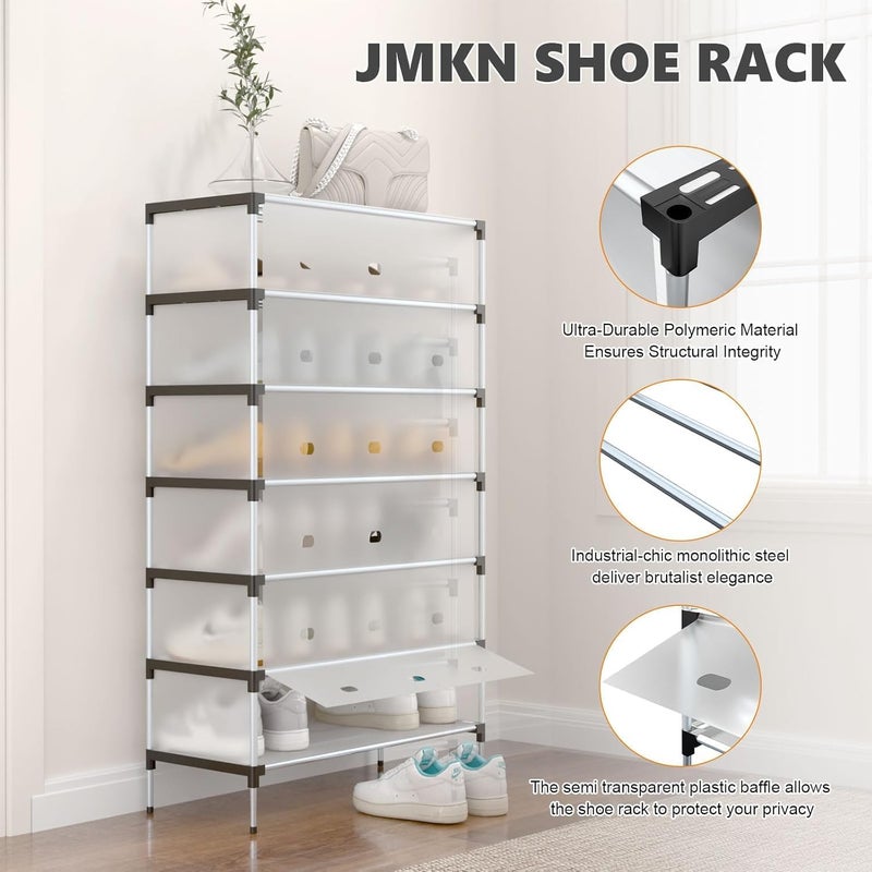 TMOHRA 6-Tier Shoe Rack with Dustproof Layer Covers Sturdy Holds up to 30-38 Pairs Space-Saving Shoe Organizer for Closet, Entryway, Bedroom, Durable Shoes Storage Shelf for Men, Women, Kids (6-Tier) - Image 4