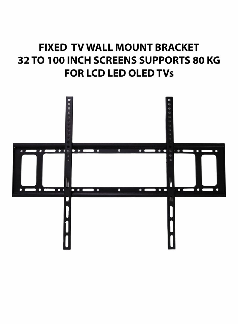Ultra Strong Heavy Duty Fixed TV Wall Mount Bracket for LED and LCD TVs  V80 Universal TV Mount with Built-in Cable Management Supports 32 to 100 Inch Screens VESA 200x200mm to 800x600mm Max Load 80kg Slim and Secure Steel TV Wall Bracket for Flat and Curved Panel Televisions - Image 1