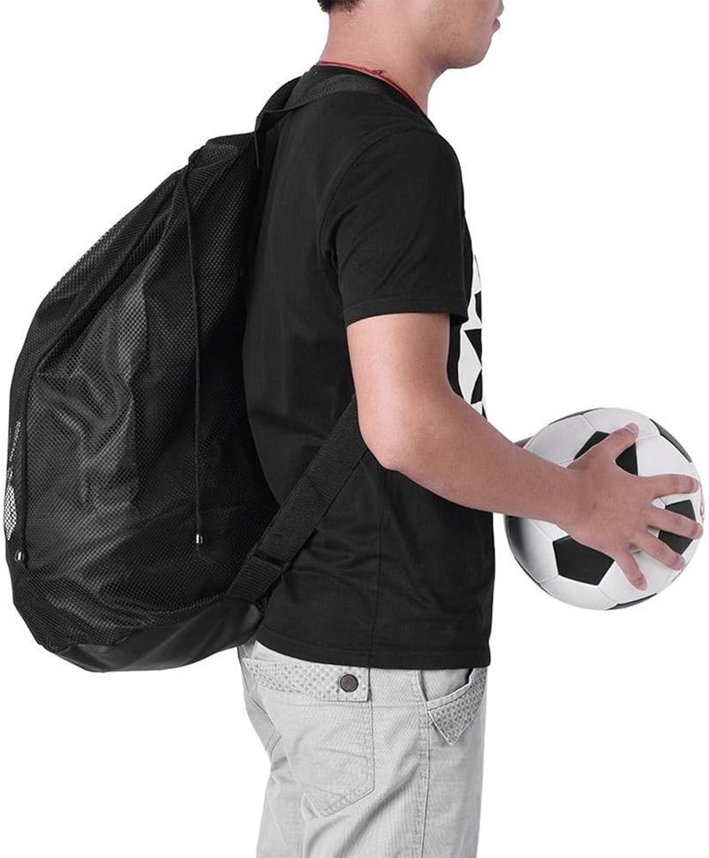 woobles Mesh Drawstring Backpack, Basketball Football Soccer Sports Training Exercising Mesh Backpack Shoulder Drawstring Bag - Image 1