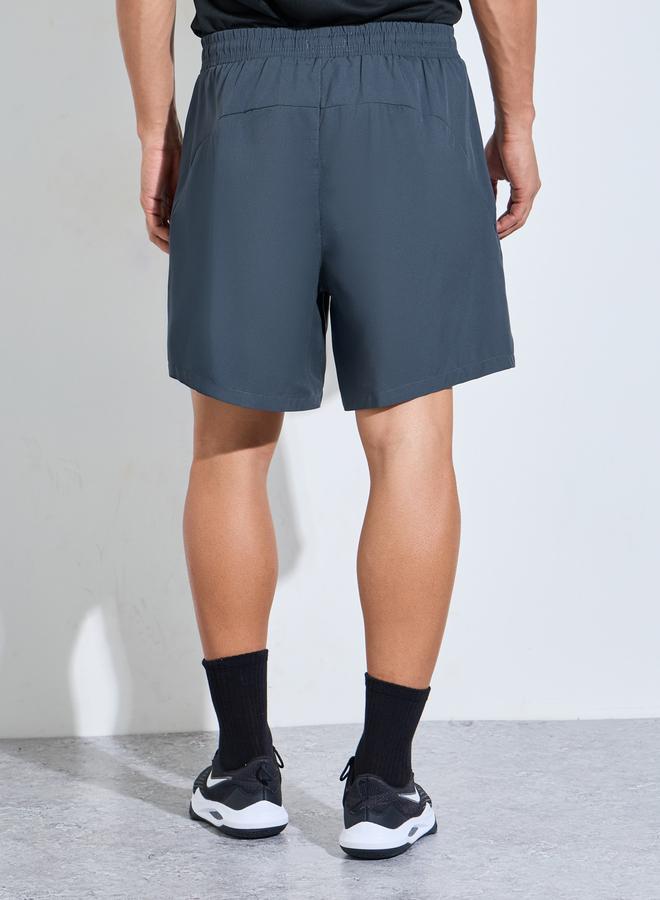 Styli Active Men Charcoal Paneled Zipper Pocket Active Shorts - Image 5