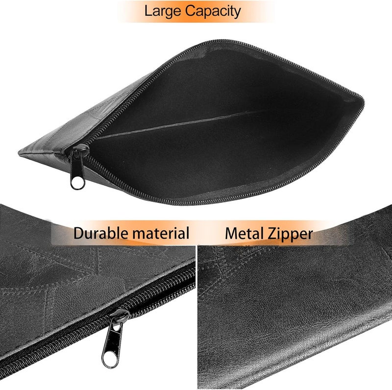 Sinzip 4 Pack Bank Deposit Money Bag, Heavy Duty Leatherette Security Zipper Wallet, Coin Bag, Cash Bag, Tool Pouch, Assorted Colors (4 Pack Mix-Color07) - Image 2
