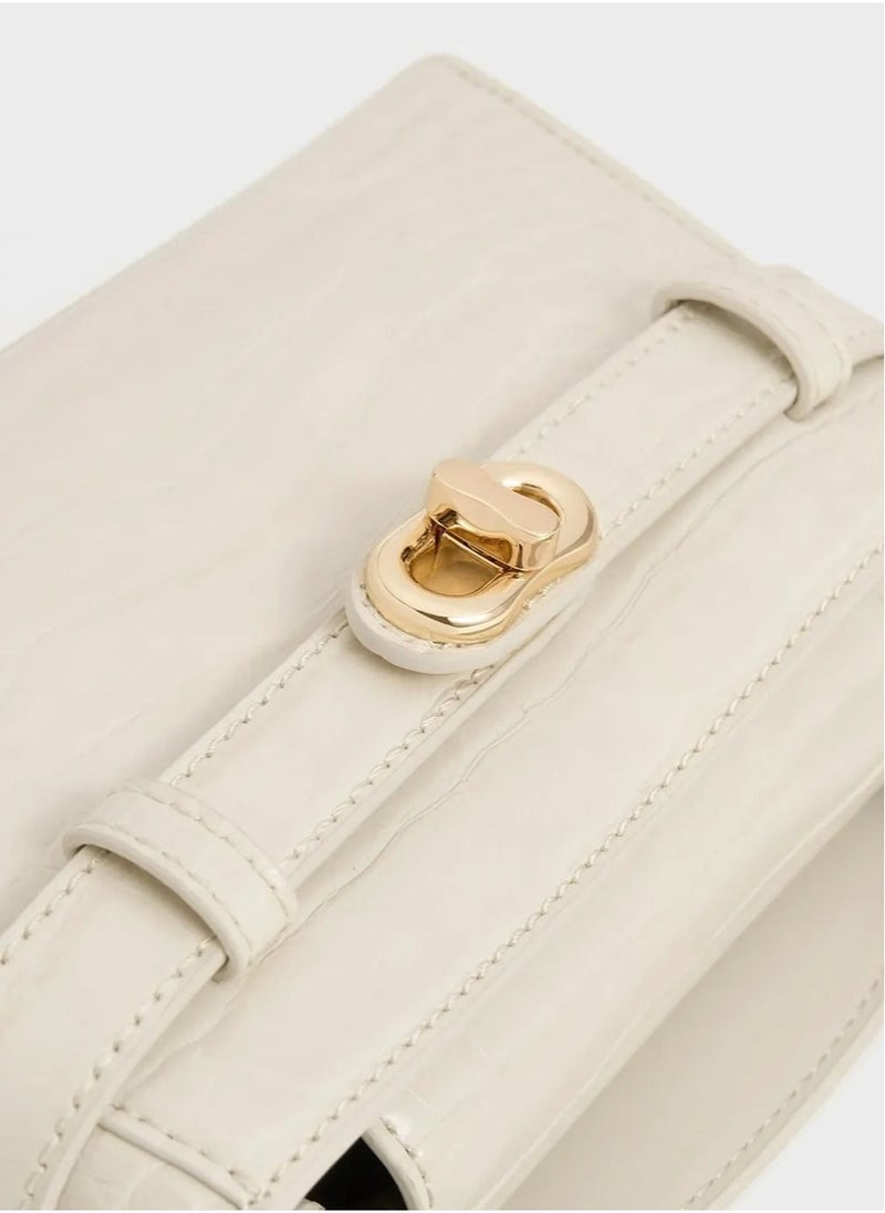 Charles & Keith Charles & Keith Metal Buckle Strap Tote Shoulder Bag  - Image 4