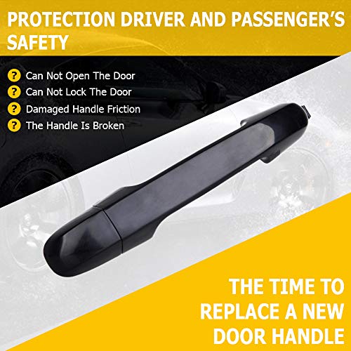 OCPTY Door Handles Exterior Passenger Right Side Replacement fit 2006-2012 for Hyundai Elantra Outside Door Handle Black - Image 3