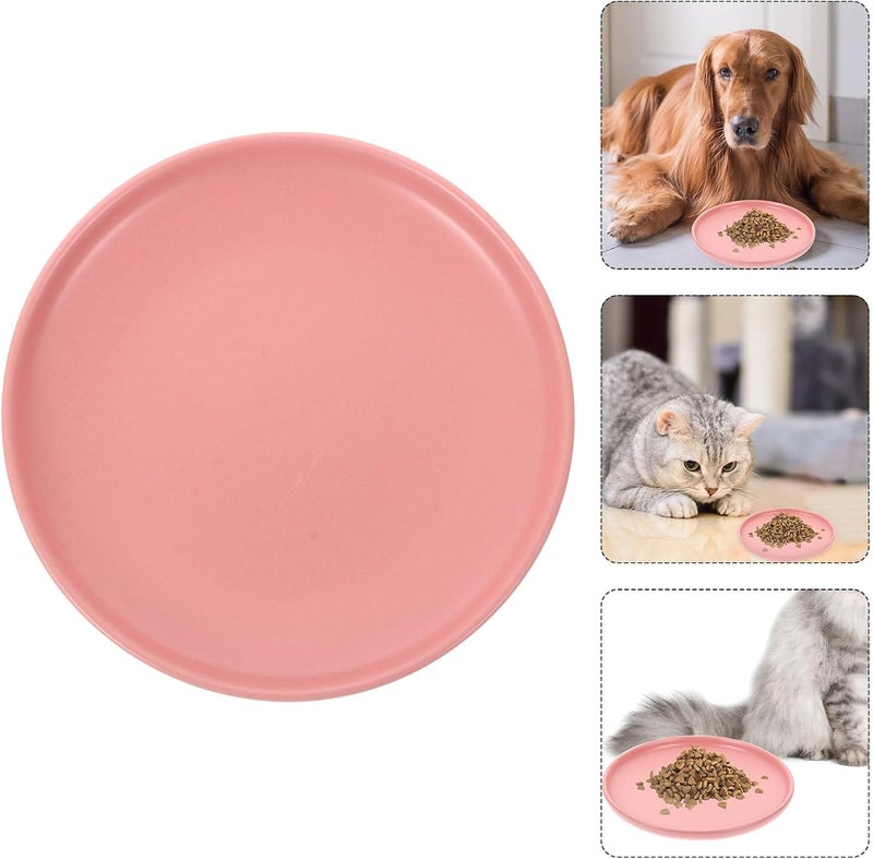STOBAZA Ceramic Shallow Cat Dish Whisker Friendly Pet Bowl for Food and Water Pink Kitten Feeding Plate - Image 5
