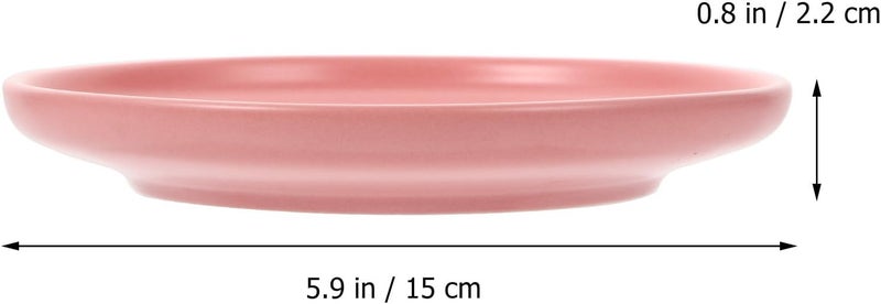 STOBAZA Ceramic Shallow Cat Dish Whisker Friendly Pet Bowl for Food and Water Pink Kitten Feeding Plate - Image 2
