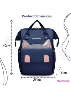 BEMBIKA Diaper Bags For Mom And Dad Diaper Bags For Mom And Baby Mummy Bag For Multi Function Waterproof And Large Capacity (Kitten Blue)  - Image 5