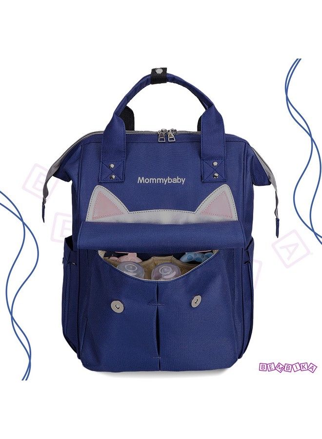 BEMBIKA Diaper Bags For Mom And Dad Diaper Bags For Mom And Baby Mummy Bag For Multi Function Waterproof And Large Capacity (Kitten Blue)  - Image 4