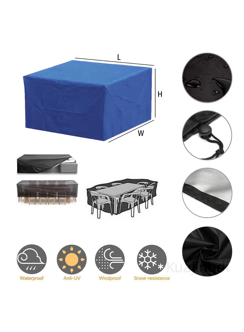 Kuajingdi Patio Waterproof Furniture Covers, Outdoor Lawn Dust Windproof Rain Sofa Table Chair Blue Protection  - Image 5