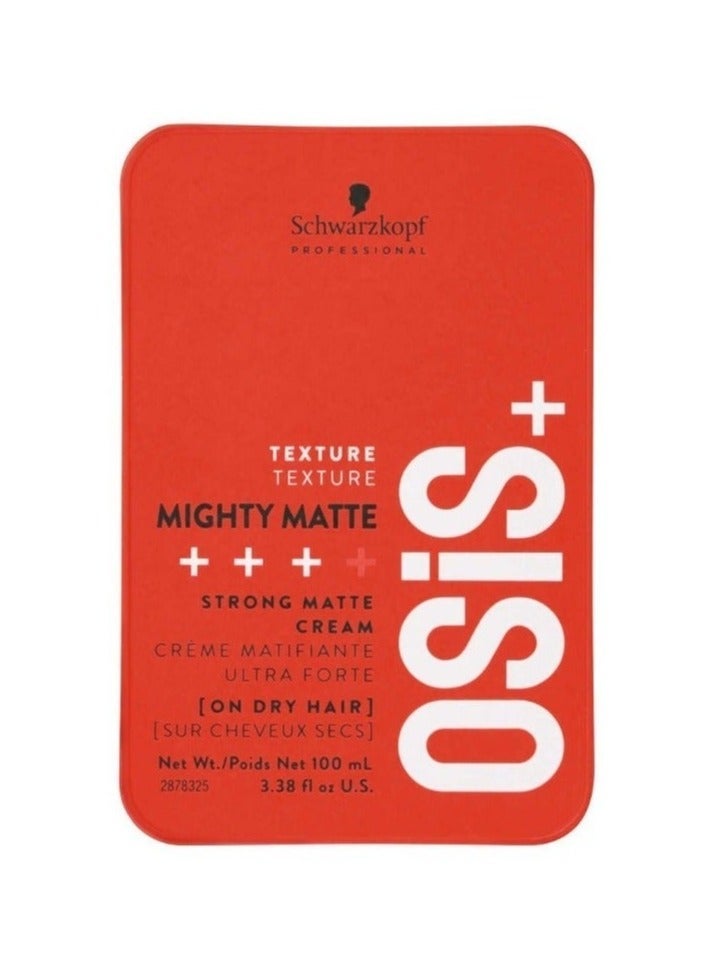 Schwarzkopf Professional OSiS+ Mighty Matte 100ml, Extra Strong Matte Hair Styling Cream for Texture, Definition, Control & Long-Lasting Hold