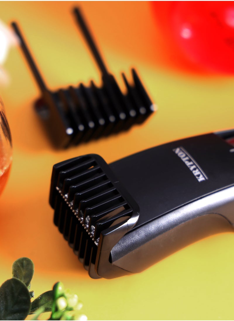 KRYPTON Professional Trimmer, Rechargeable Trimmer, KNTR5418 | Hair/Bread Trimmer | Stainless Steel Blade | 20 Settings | 60 Minutes Working Time | Li-Ion Battery | Cord/Cordless Operation  - Image 3