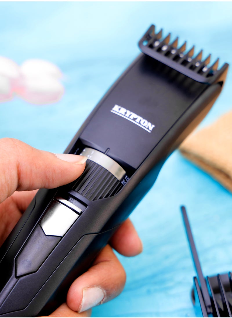 KRYPTON Professional Trimmer, Rechargeable Trimmer, KNTR5418 | Hair/Bread Trimmer | Stainless Steel Blade | 20 Settings | 60 Minutes Working Time | Li-Ion Battery | Cord/Cordless Operation  - Image 4