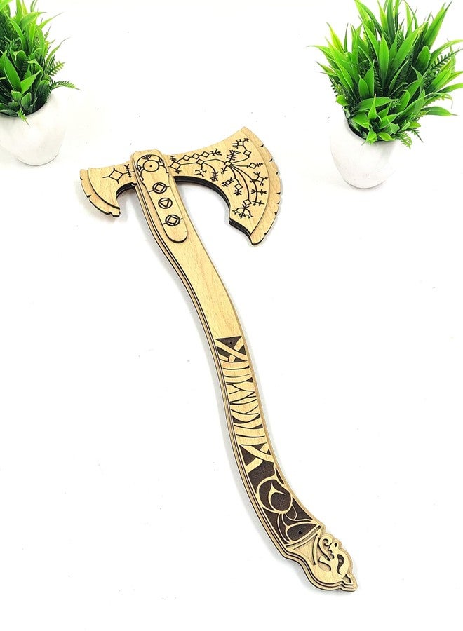 MeeCraft Wooden Kratos Leviathan Axe - God of War Replica Toy for Kids and Collectors. - Image 1