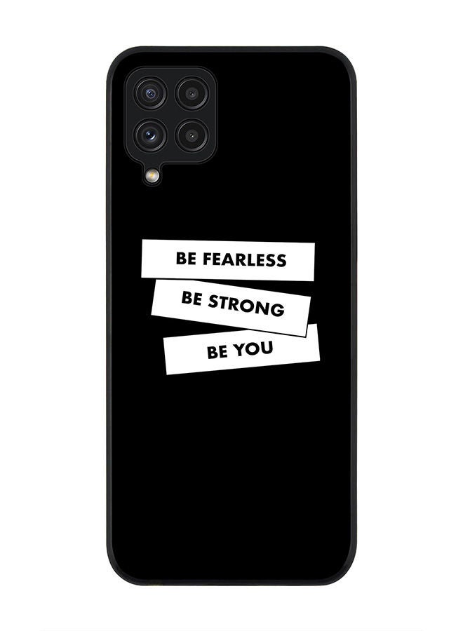 Stylizedd Rugged Black edge case for Samsung Galaxy A22 (LTE/4G)  Slim fit Soft Case Flexible Rubber Edges Anti Drop TPU Gel Thin Cover - Fearless Strong You - Image 1