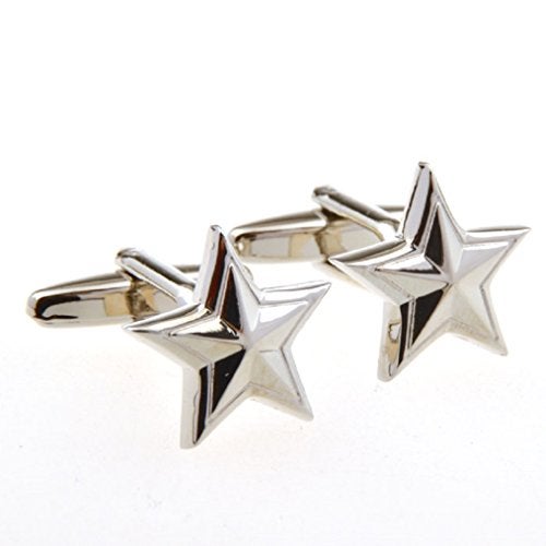 MRCUFF Star Military General Badge Emblem Pair Cufflinks in a Presentation Gift Box & Polishing Cloth - Image 2