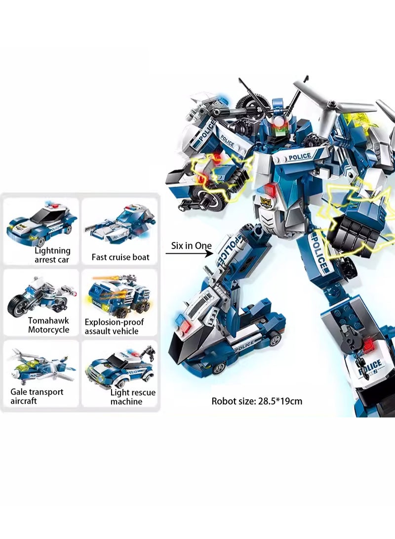 Children's Educational Building Blocks Toys Mecha Small Particles Transformable Robot (Wind Warrior) - Image 2