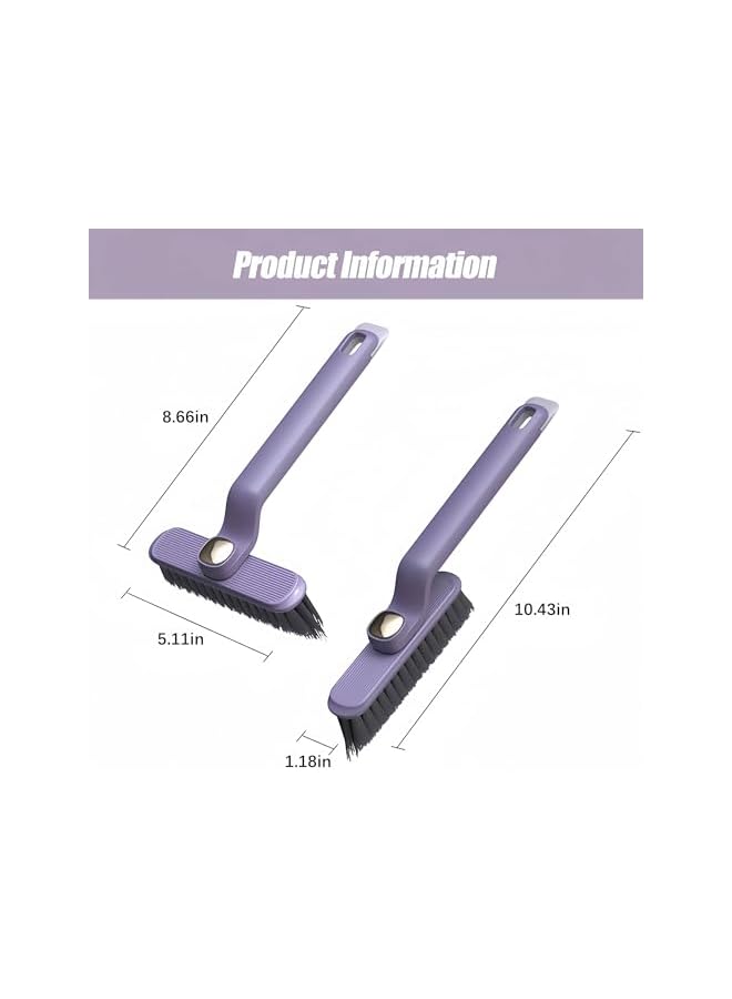 promass Multi-function Rotating Crevice Cleaning Brush 360 Degree No Dead Corners Household Hard Bristle Crevice Gap Cleaning Tool for Household Use Kitchen Bathroom Rotating Cleaning Tool(Purple) - Image 2