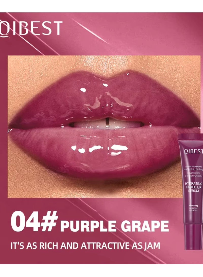 QiBest سيروم شفاه ملون مرطب بلسم شفاه مرطب مع لمعان طبيعي جل شفاه مغذي لتنعيم الشفاه الممتلئة غير لزج لون طويل الأمد مكياج شفاه مرطب لمعة شفاه تينت 12غ 04 - Image 2