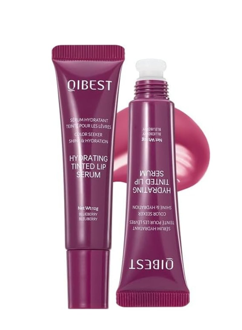 QiBest سيروم شفاه ملون مرطب بلسم شفاه مرطب مع لمعان طبيعي جل شفاه مغذي لتنعيم الشفاه الممتلئة غير لزج لون طويل الأمد مكياج شفاه مرطب لمعة شفاه تينت 12غ 04 - Image 1