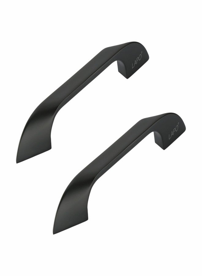 LAPO 4 Inch Cabinet Handles for Drawer and Kitchen Use, Suitable for Wardrobe Units, Scratch Free Surface, Easy Comfortable Grip, 3 Years Warranty (96mm, Black Finish, Pack of 2) - Twist - Image 1