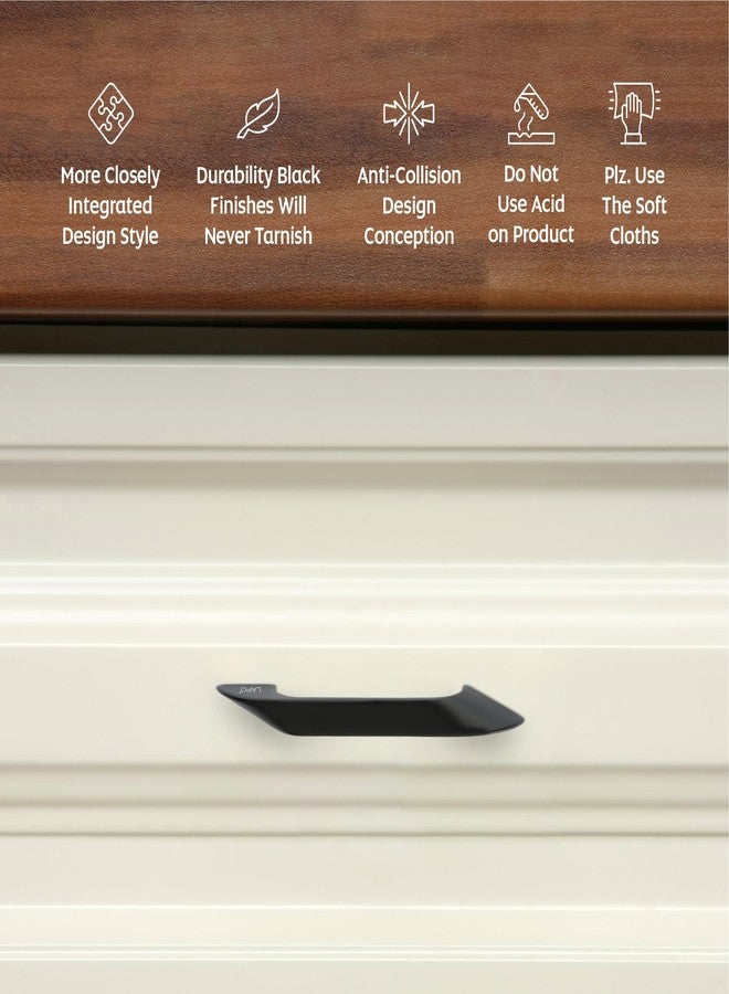 LAPO 4 Inch Cabinet Handles for Drawer and Kitchen Use, Suitable for Wardrobe Units, Scratch Free Surface, Easy Comfortable Grip, 3 Years Warranty (96mm, Black Finish, Pack of 2) - Twist - Image 4
