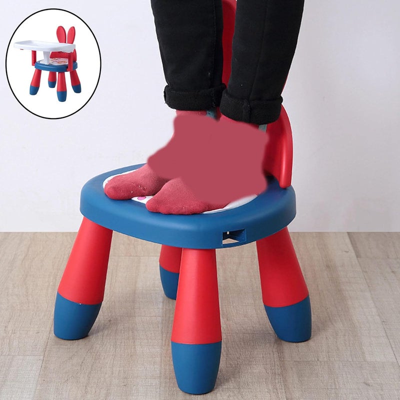 klarako PP Plastic Baby Eating Chair Sounding Seat for Toddler 6 Months to 3 Years Chair  Red Blue Rabbit - Image 2