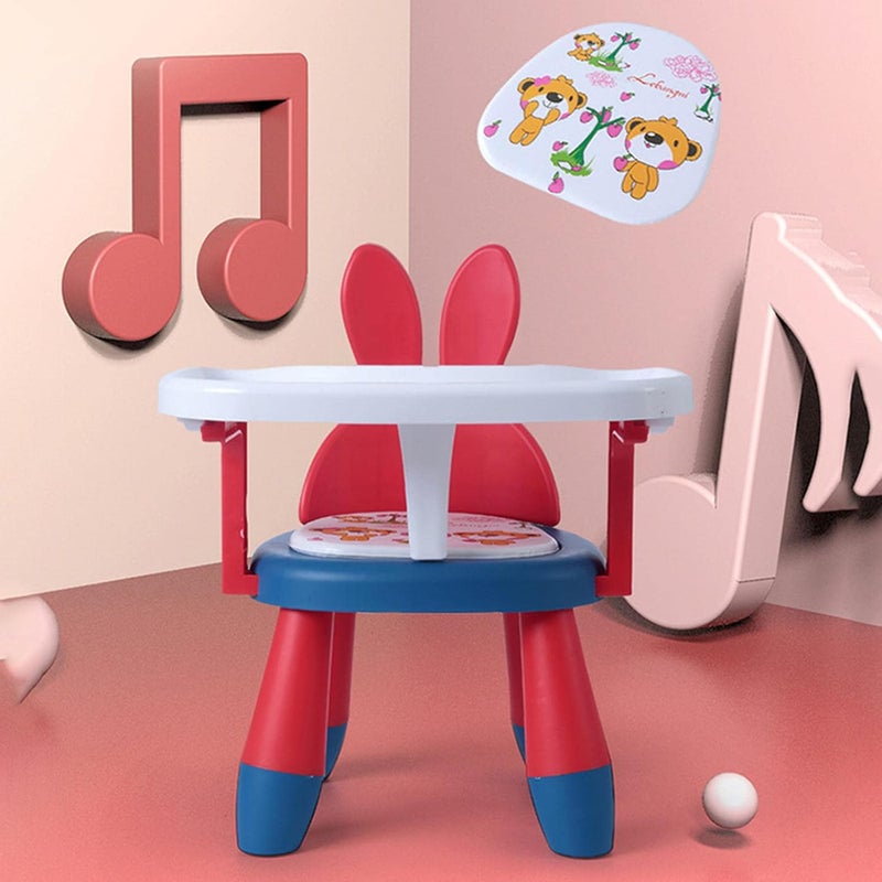 klarako PP Plastic Baby Eating Chair Sounding Seat for Toddler 6 Months to 3 Years Chair  Red Blue Rabbit - Image 3