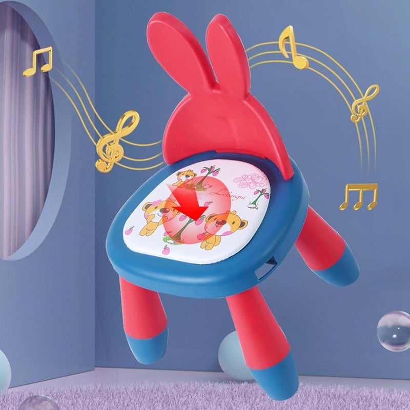 klarako PP Plastic Baby Eating Chair Sounding Seat for Toddler 6 Months to 3 Years Chair  Red Blue Rabbit - Image 4
