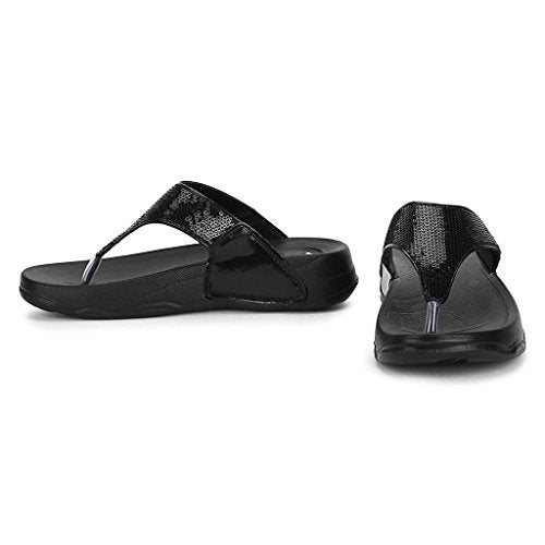 WELCOME Women's Kalablack Flip-Flops - 6 UK/India (39 EU)(BlackHF-06_6) Darkblack - Image 2