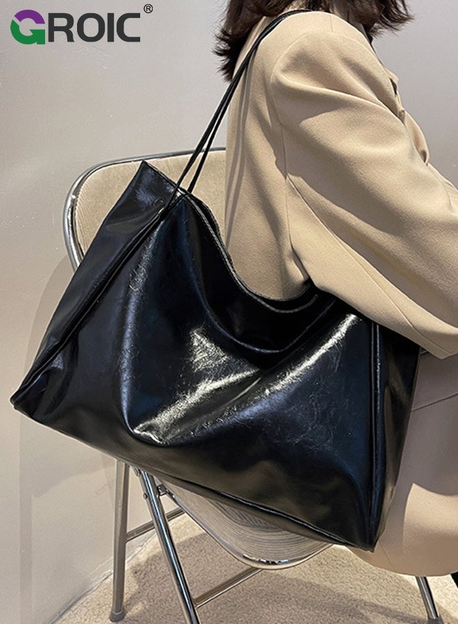 GROIC Large Tote Bag for Women,Leather Shoulder Bag,Purses Satchel for Women Casual Handbag Work Dating College - Image 5