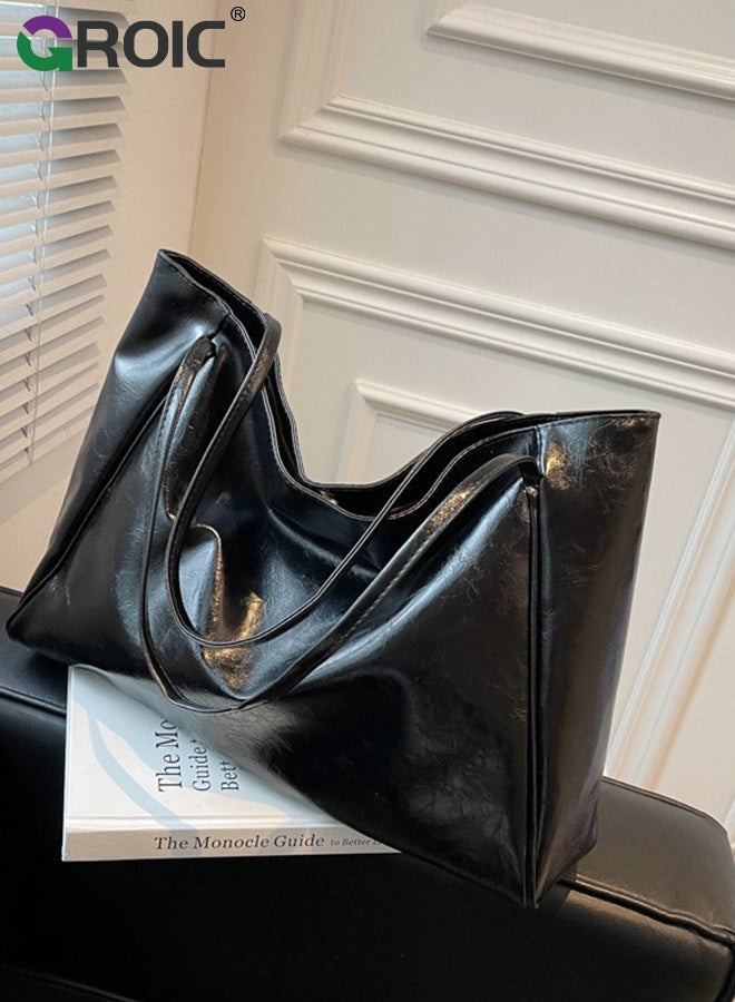 GROIC Large Tote Bag for Women,Leather Shoulder Bag,Purses Satchel for Women Casual Handbag Work Dating College - Image 4
