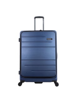 Discovery Discovery Patrol Hardside Check-In Large Travel Suitcase, 100% PC Durable Ultra Lightweight Hard Shell Expandable Luggage, 4 Double Wheel, TSA Lock Trolley Bag Black (71 cm/28 Inch) Metallic Blue.  - Image 1