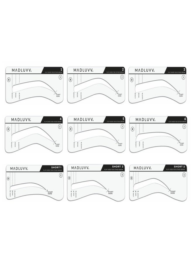 MADLUVV Eyebrow Stencil Kit - Easy-to-Use, Natural Look, 9 Popular Shapes, Used by Professionals - Includes Stamp, Stencils, Spoolie, and Travel Bag (Auburn) - Image 3