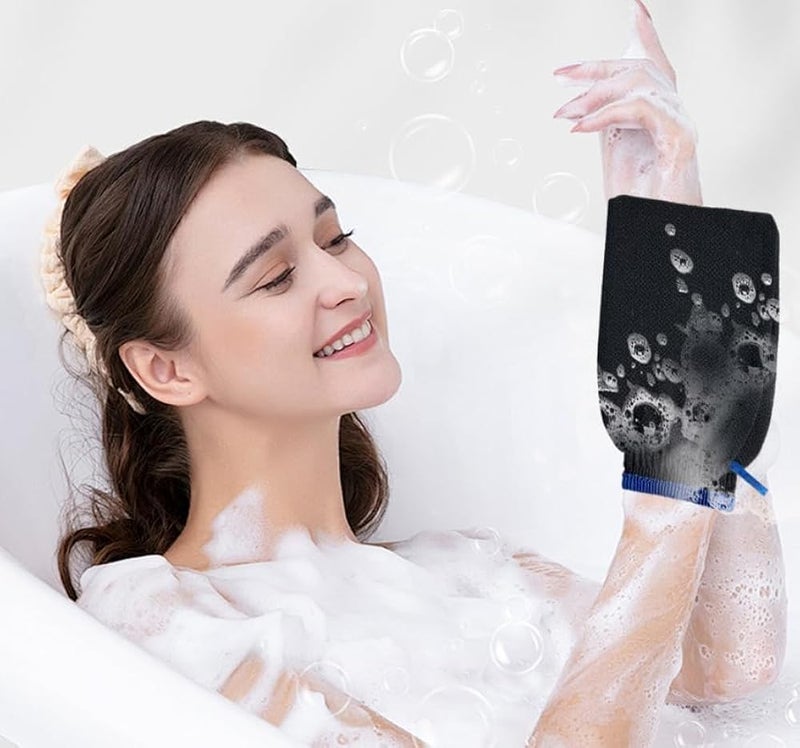 Quality Exfoliating Gloves -Body Scrub Gloves for Men and Women.Best Bath Shower Sauna Hammam Dead Skin Cells Remover,Self Tan Removal Kessa Scrubber Mitt, Improves,1PC- MULTICOLOR - Image 3
