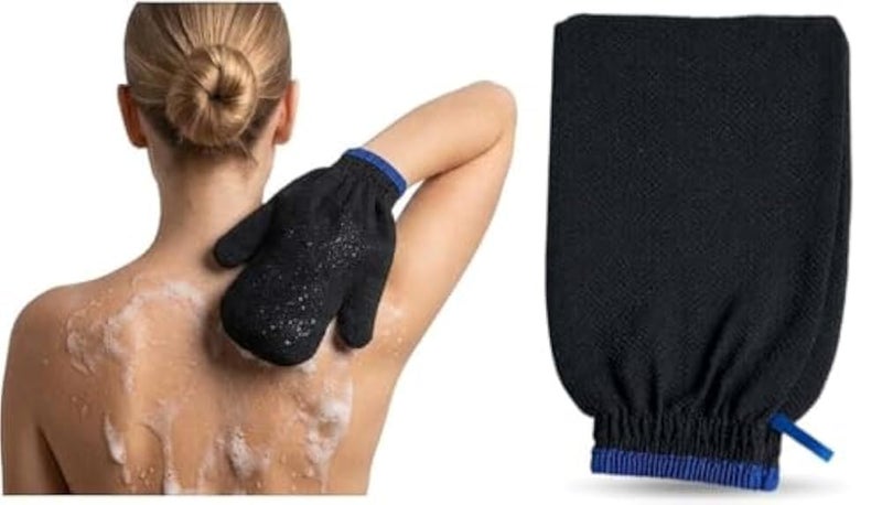 Quality Exfoliating Gloves -Body Scrub Gloves for Men and Women.Best Bath Shower Sauna Hammam Dead Skin Cells Remover,Self Tan Removal Kessa Scrubber Mitt, Improves,1PC- MULTICOLOR - Image 1