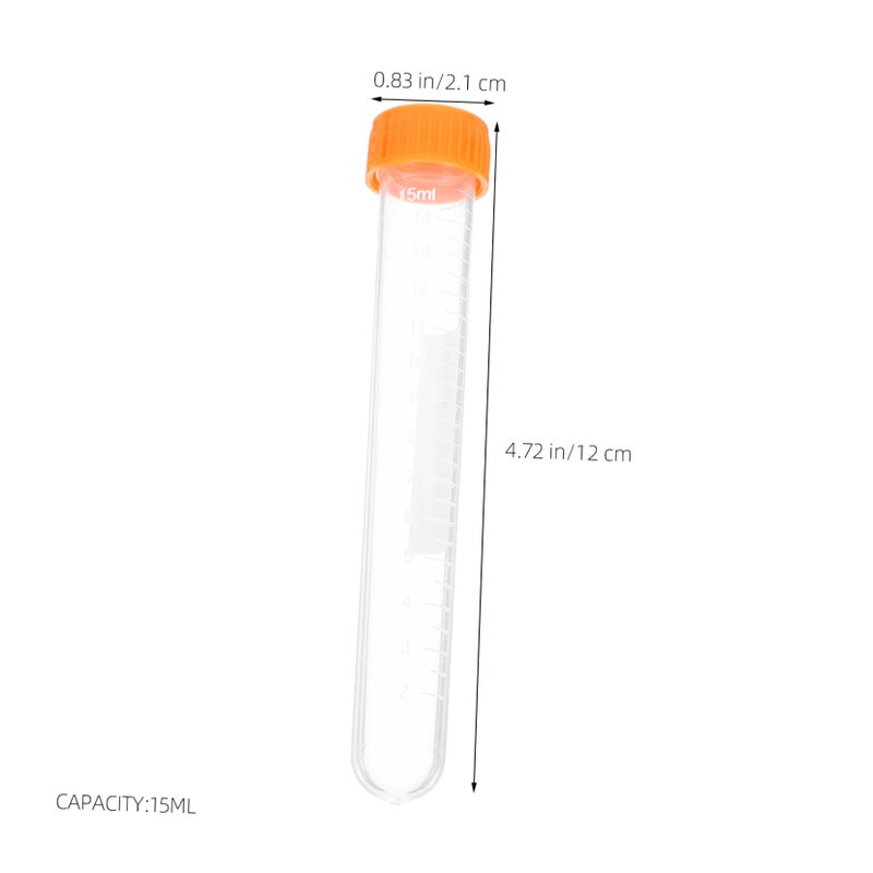 20pcs 15ml Plastic Test Tubes with Lids Leak Proof Sample Vials for Lab Storage - Image 3