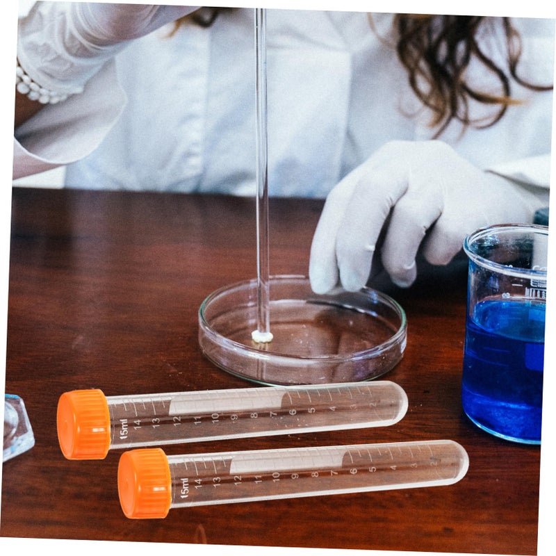 20pcs 15ml Plastic Test Tubes with Lids Leak Proof Sample Vials for Lab Storage - Image 5