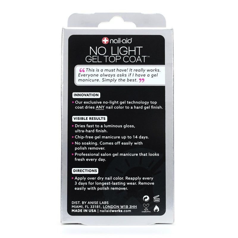 Nail-Aid No-light Gel Top Coat, Clear, 0.55 Fluid Ounce - Image 3
