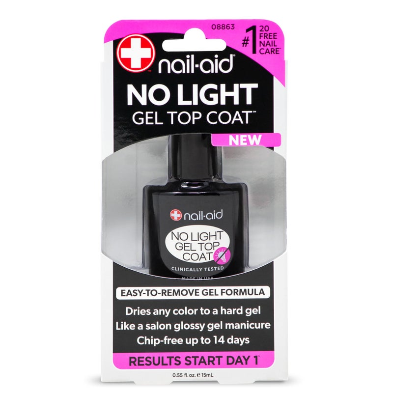 Nail-Aid No-light Gel Top Coat, Clear, 0.55 Fluid Ounce - Image 1