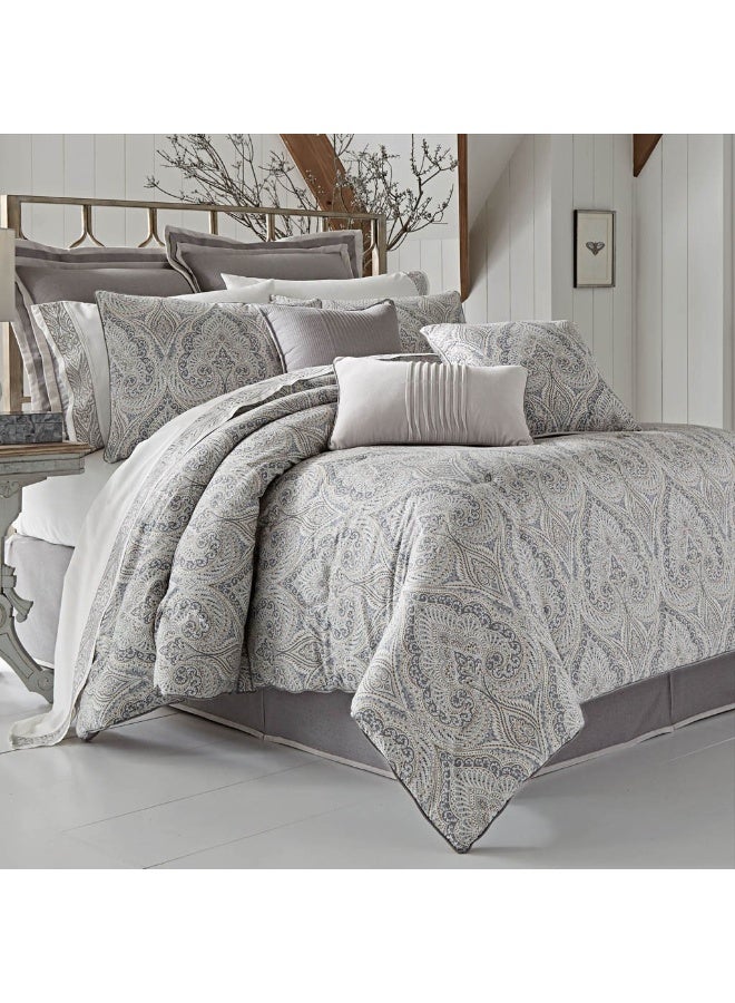 Ferrucci Mykonos Multicolor Comforter Set, Double, Super King Size, 8 Pieces