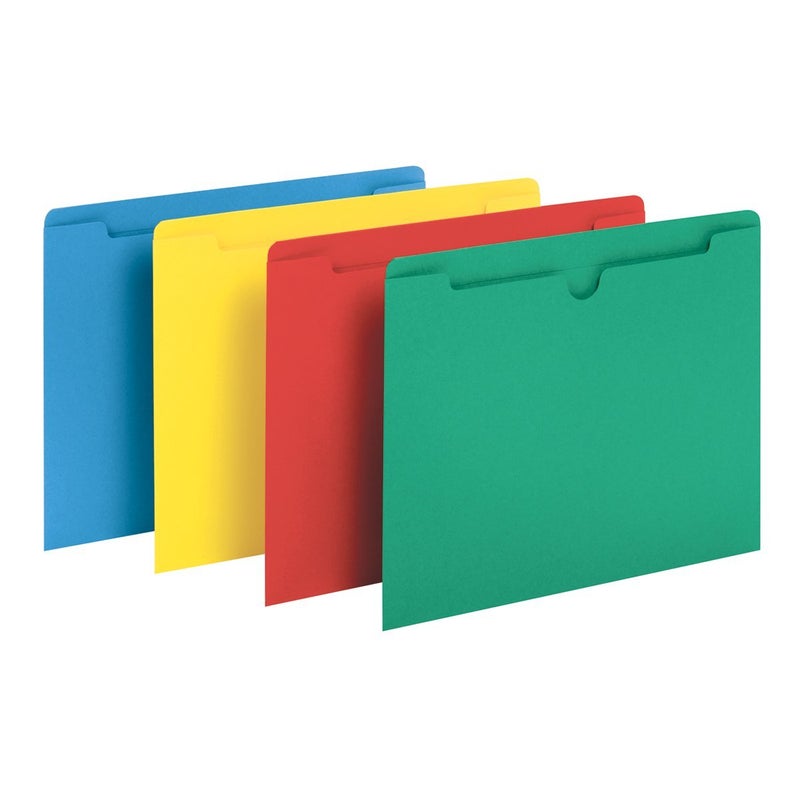 Pendaflex Colored File Jackets Reinforced Tab Flat Letter Size Assorted Colors B3010DTAST 100 Jackets Per Box