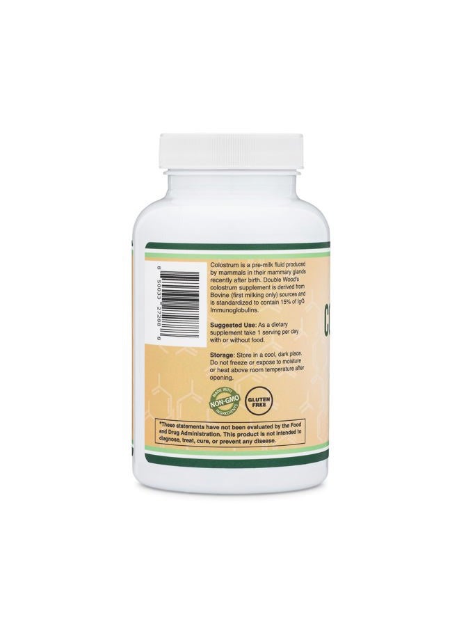 Double Wood Supplements مكمل الكولاستروم 120 كبسولة، 1,000 ملغ لكل حصة (مسحوق كولاستروم من الأبقار من أول حلب فقط، معيار يحتوي على 15% من الأجسام المضادة IgG) - Image 3