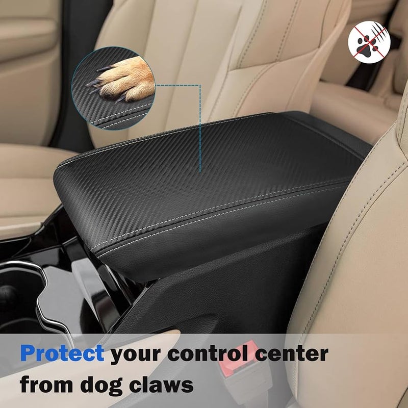 INTGET Car Center Console Armrest Cover for Jeep Grand Cherokee 2022 2023/Grand Cherokee L Accessories 2021 2022 2023 Arm Rest Box Dog Seat Cover Pad Console Lid Protection Saver(carbon fiber texture) - Image 4
