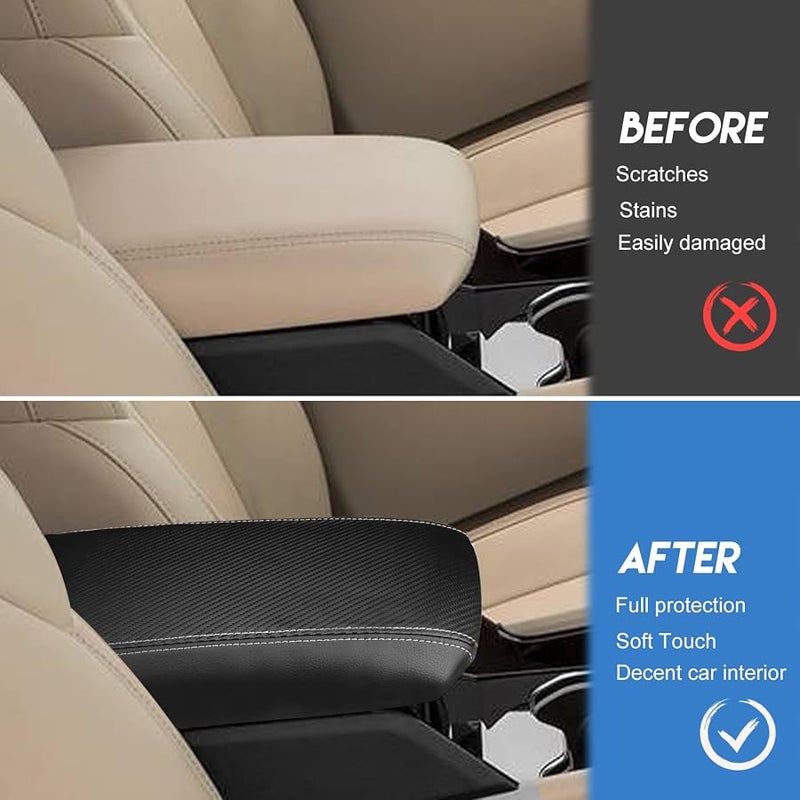 INTGET Car Center Console Armrest Cover for Jeep Grand Cherokee 2022 2023/Grand Cherokee L Accessories 2021 2022 2023 Arm Rest Box Dog Seat Cover Pad Console Lid Protection Saver(carbon fiber texture) - Image 3